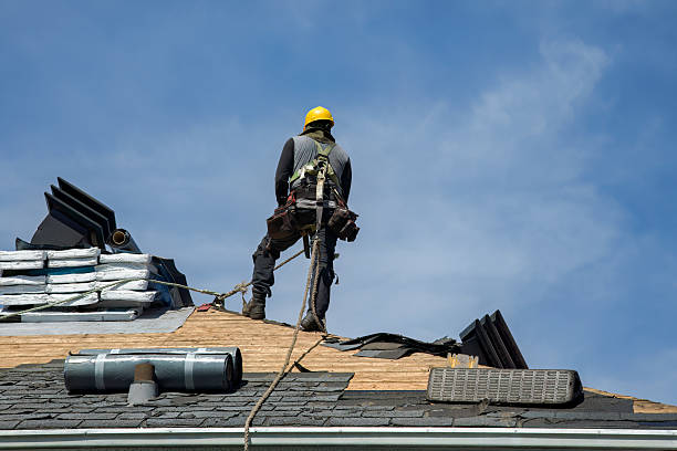 Professional Gutter Installation technician working in Honey Grove, PA